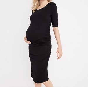 Maurices Maternity Navy Bodycon Quarter-Sleeve Scoopneck Dress Size Medium